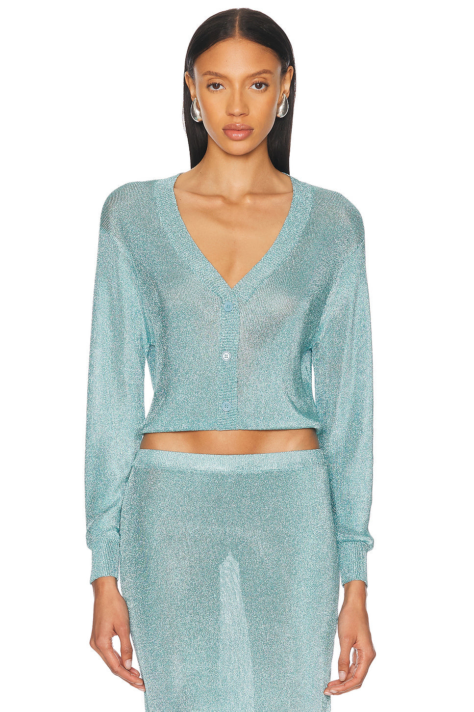 Moni Metallic Cardigan Top
