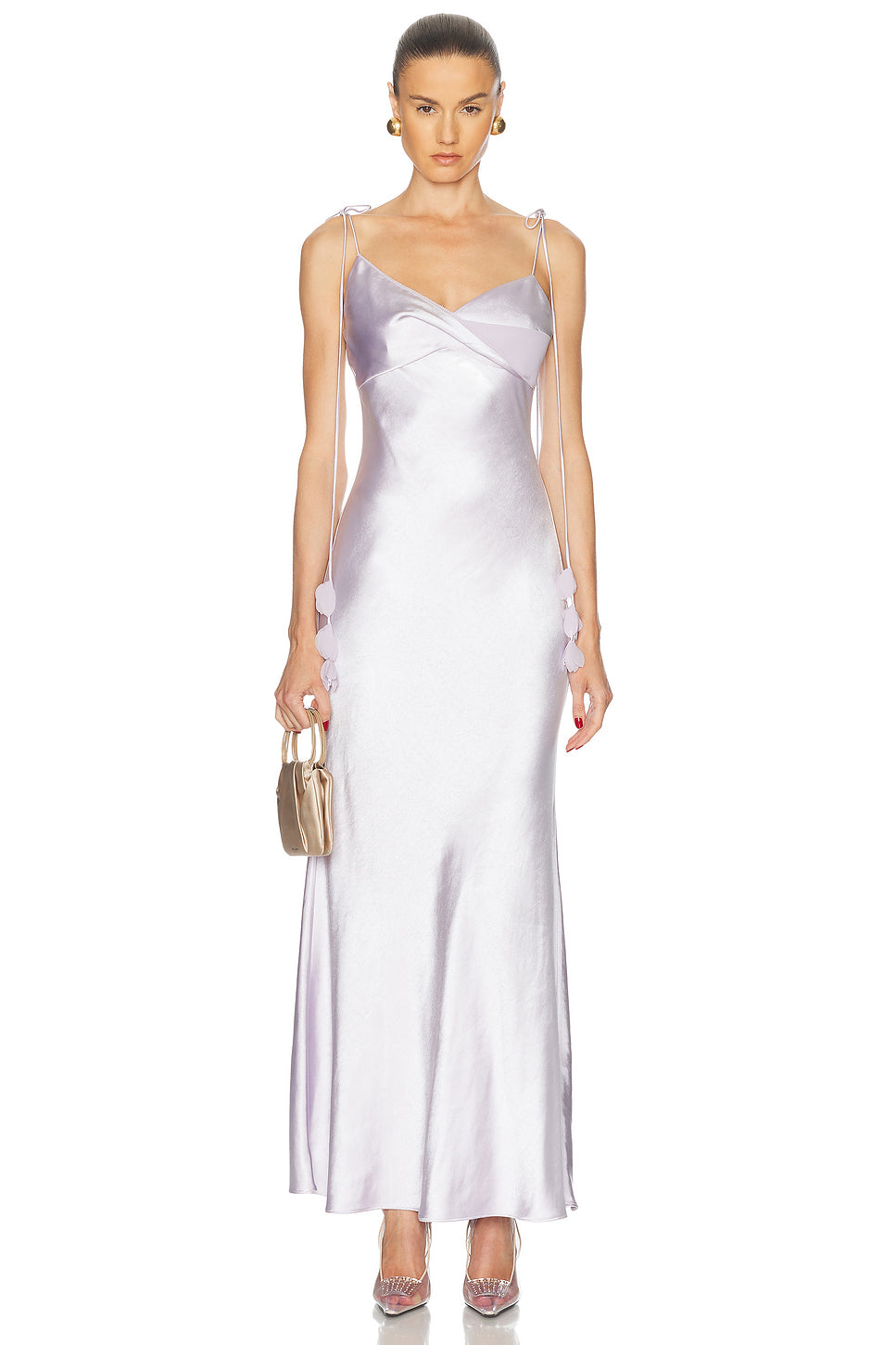 Satin Flower Maxi Dress