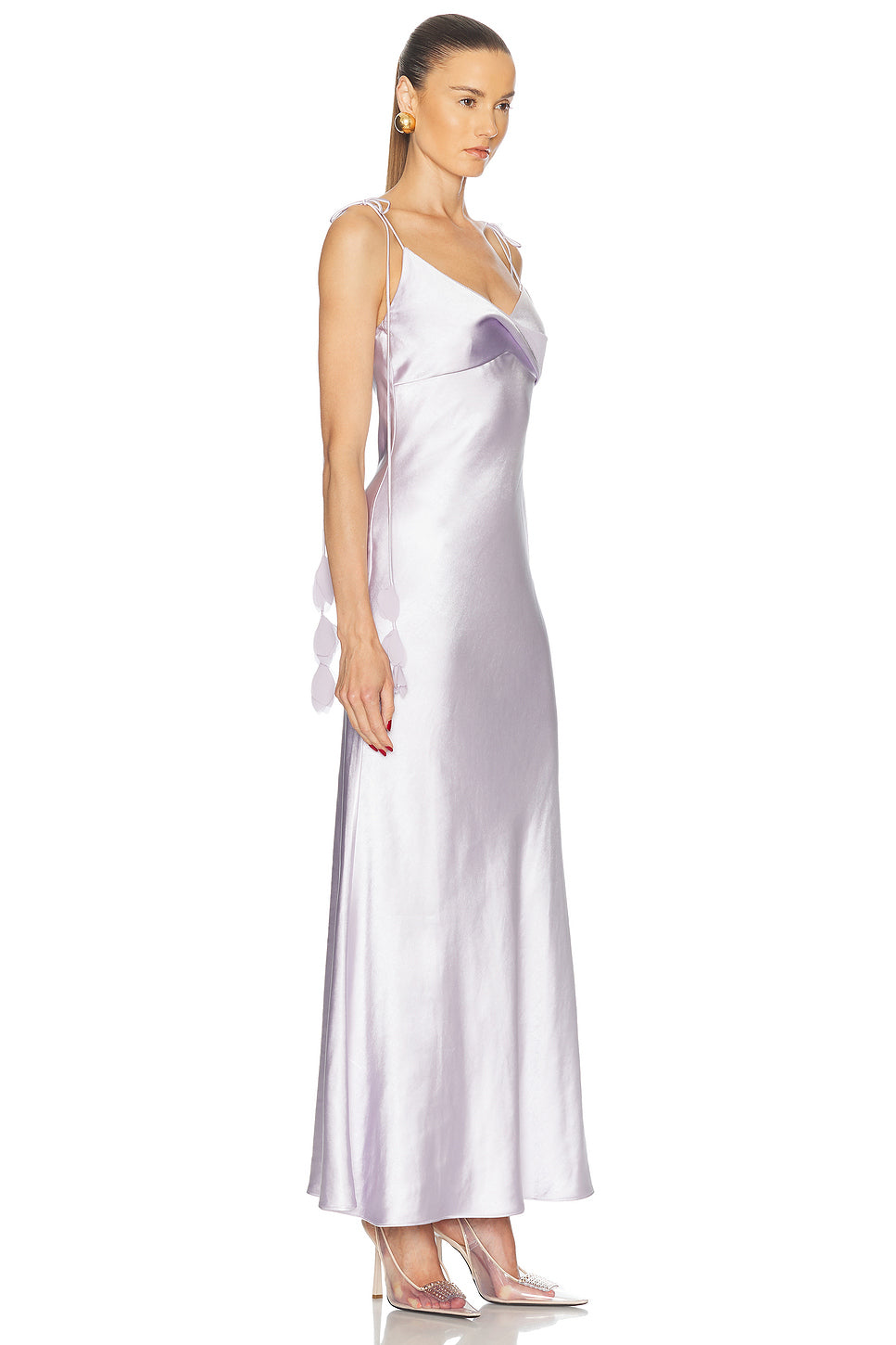 Satin Flower Maxi Dress