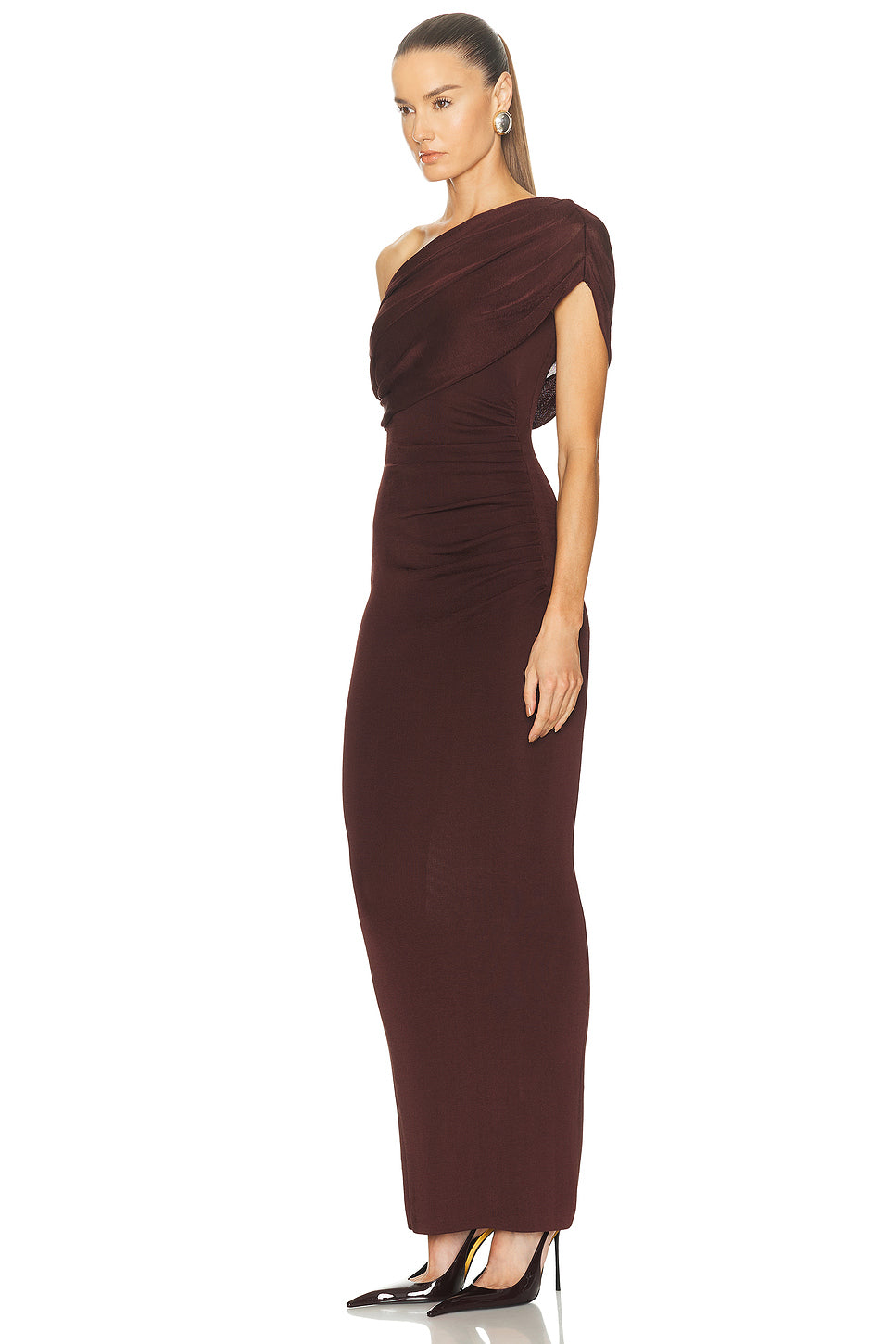 Draped Knit Midi Dress