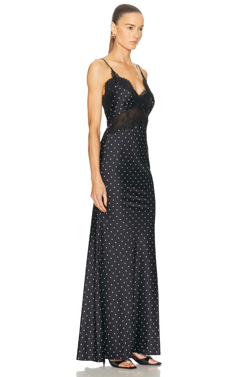 Polka Dot Lace Maxi Dress