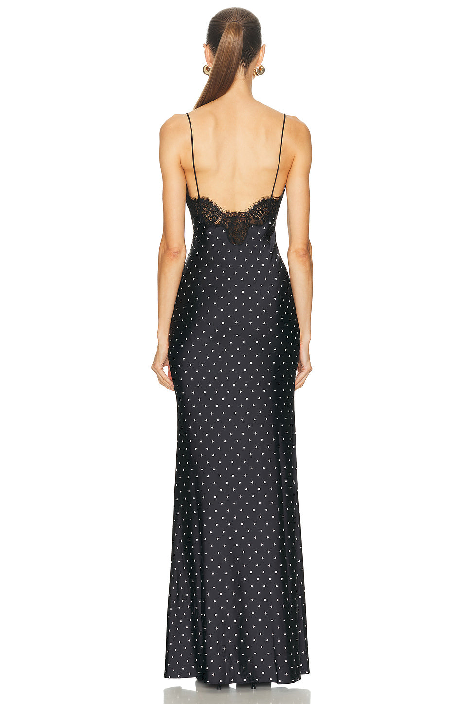 Polka Dot Lace Maxi Dress