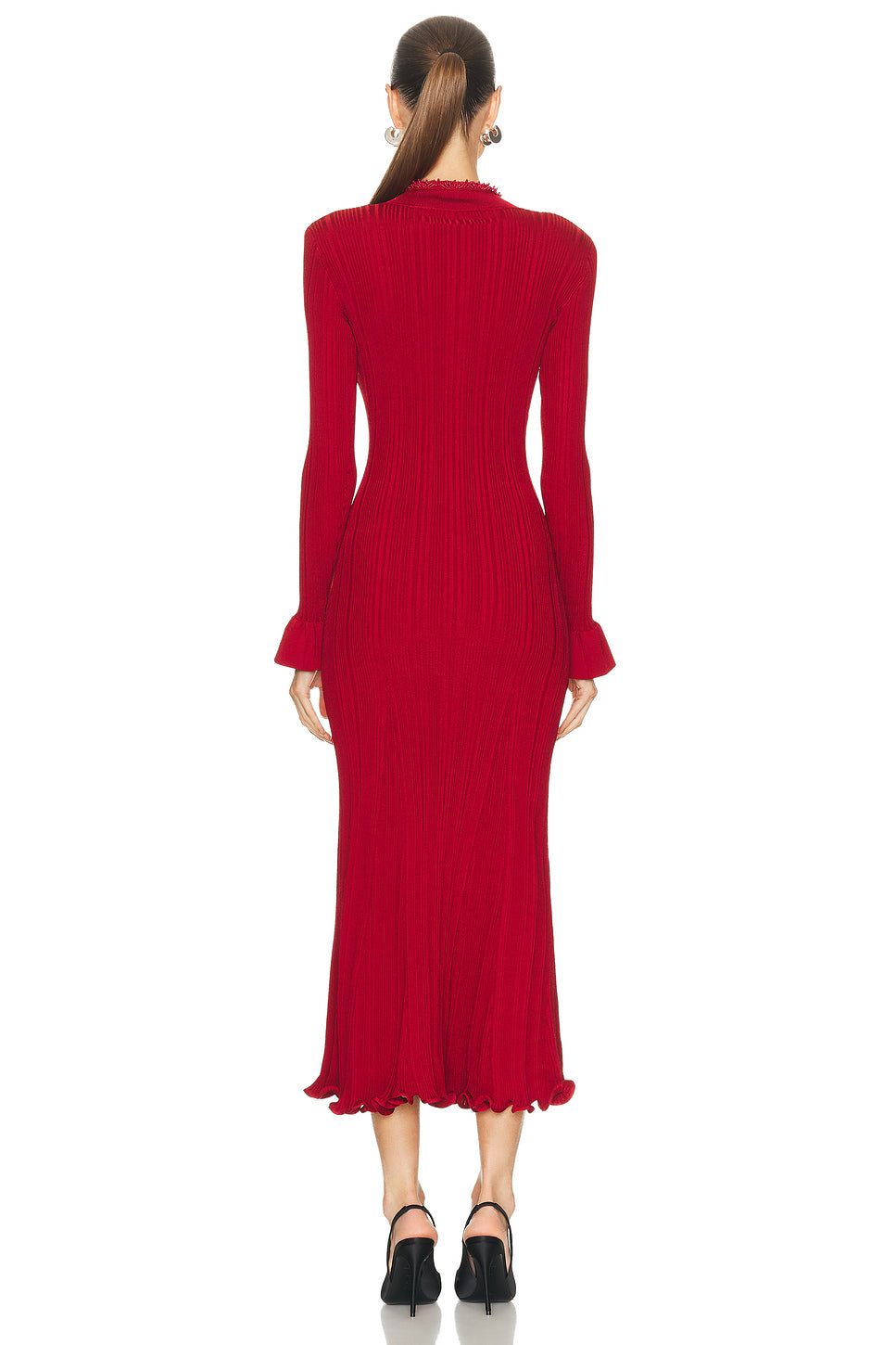 Pearl Trim Midi Dress