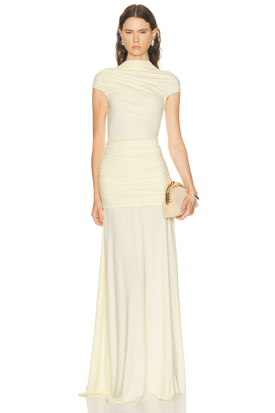 Jersey Draped Maxi Dress