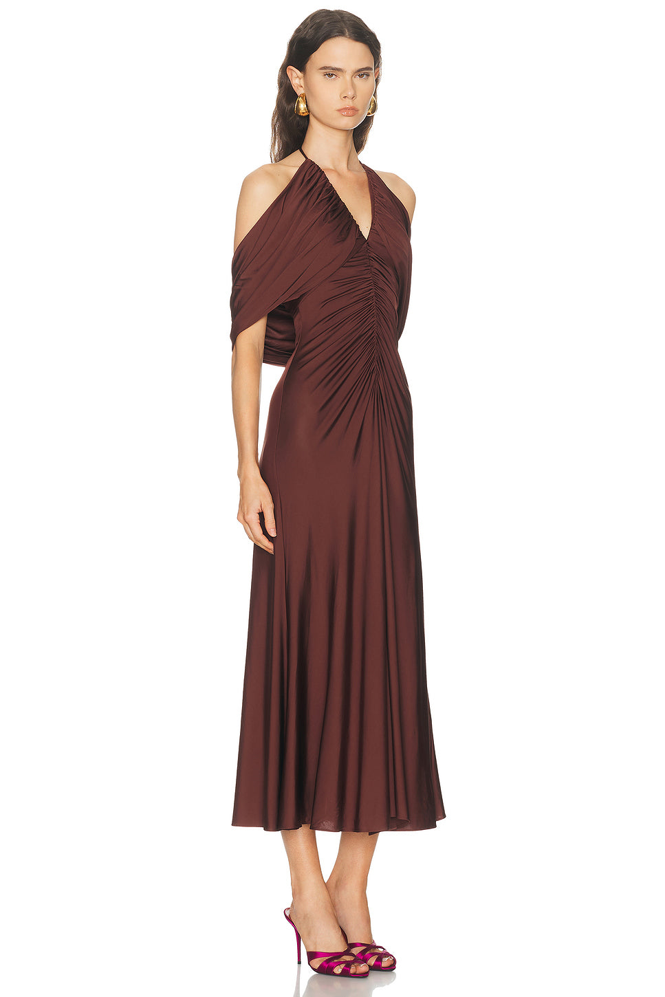 Jersey Drape Midi Dress