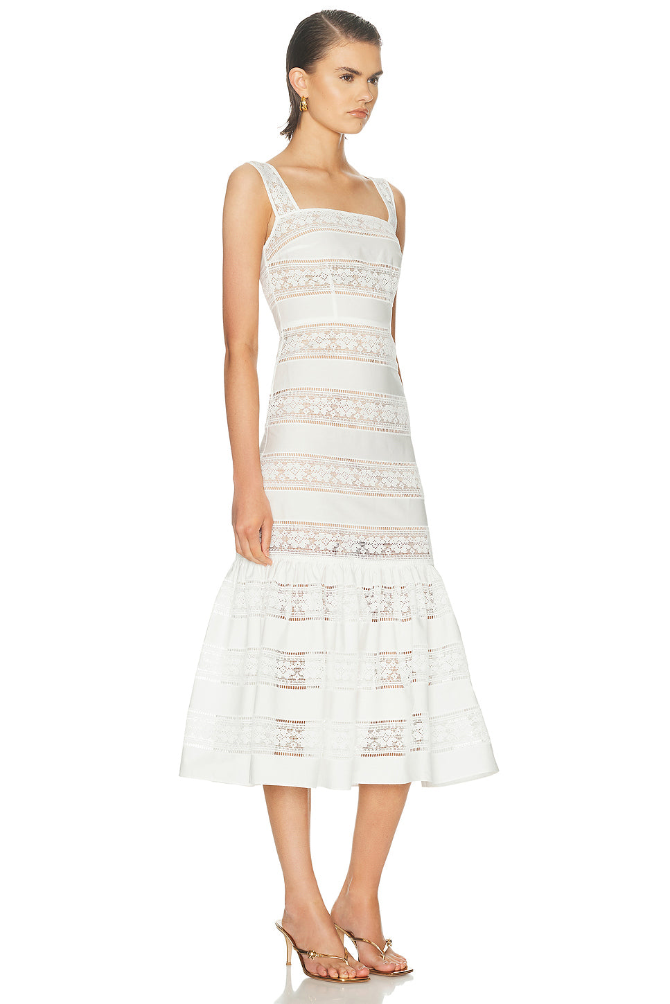 Cotton Embroidered Midi Dress