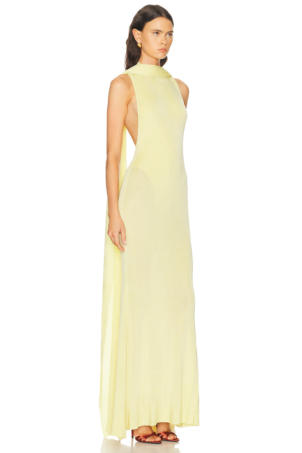 Viscose Knit Scarf Maxi Dress