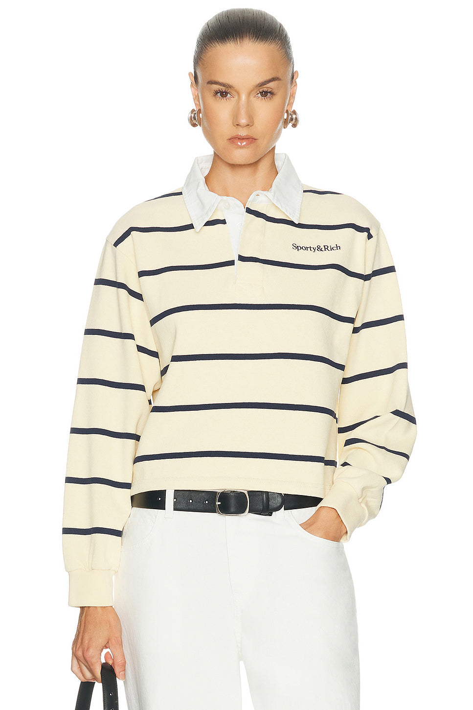 Serif Logo Rugby Polo Sweatshirt