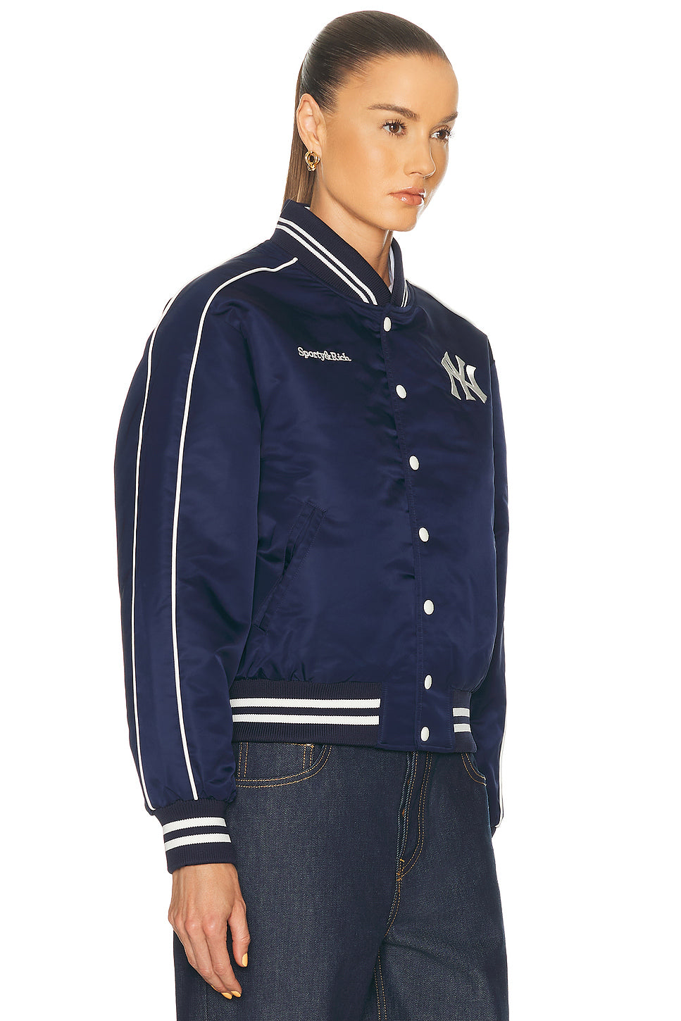 Yankees Curve Nylon Varsity Jacket