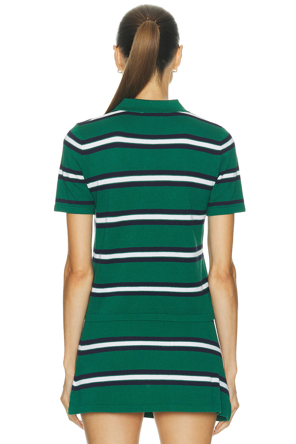 Serif Logo Silk Pique Cropped Polo Top