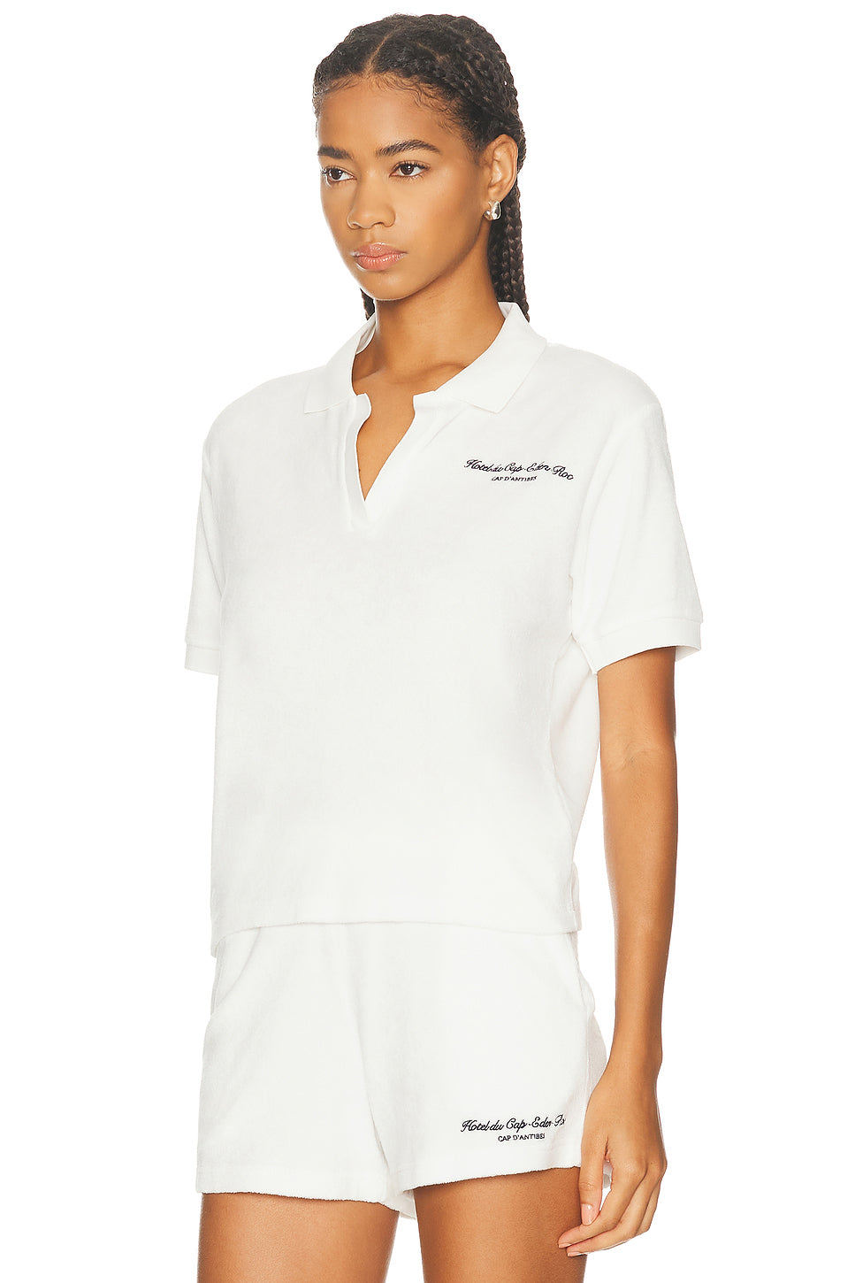x Hotel Du Cap Eden Roc Eden Script Terry Polo Top