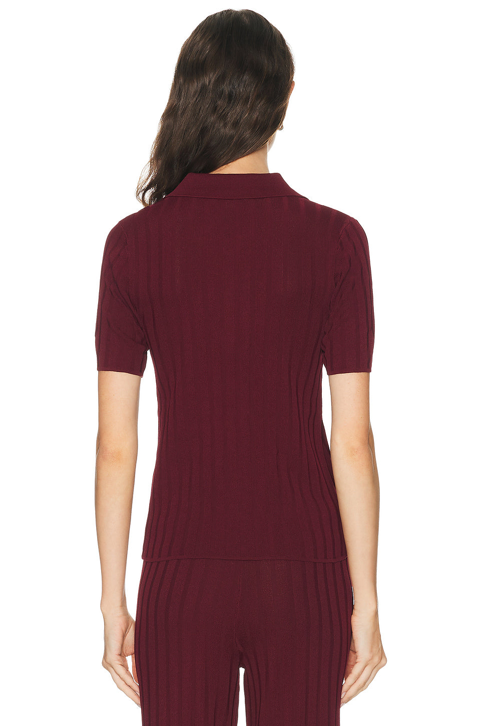 Signature Logo Ribbed Polo Top