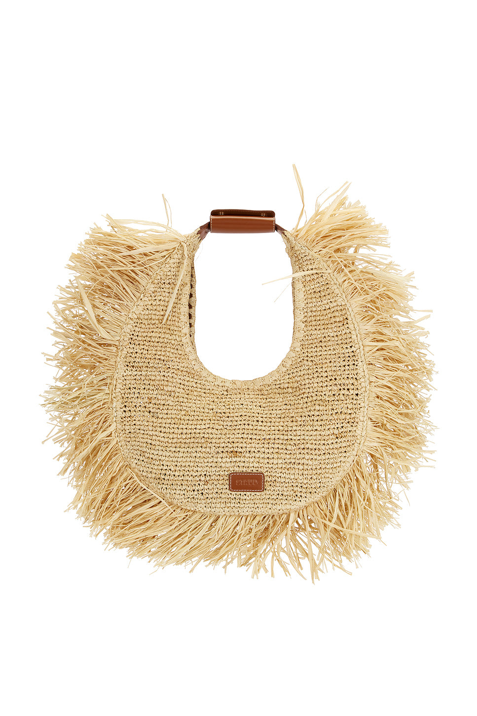 Large Raffia Moon Tote Bag