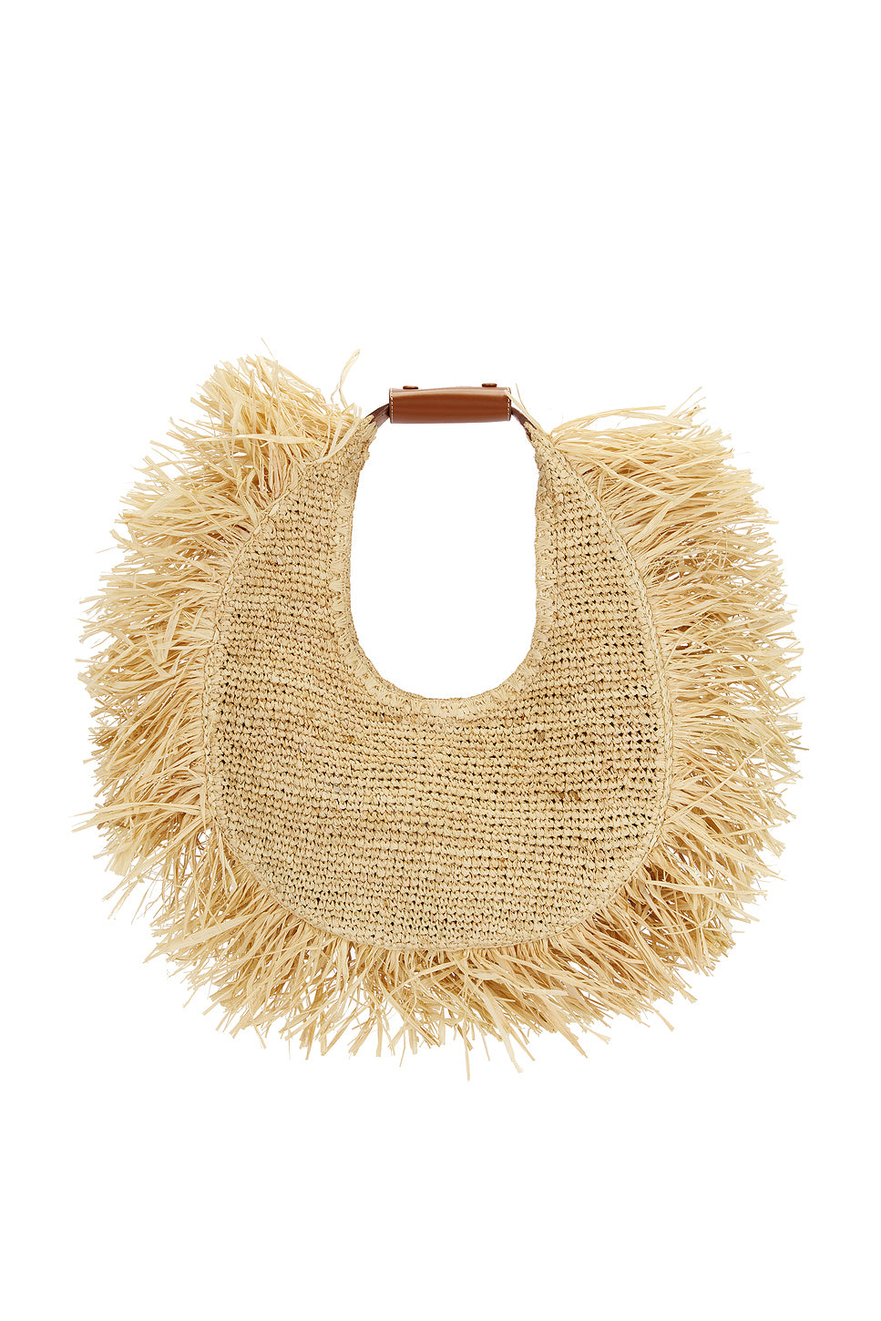 Large Raffia Moon Tote Bag