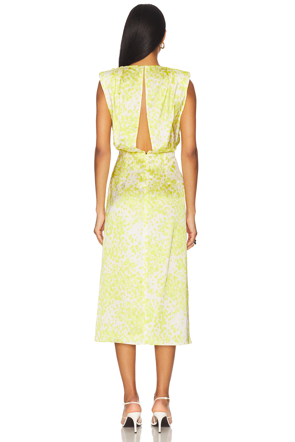 Print Draped Midi Dress