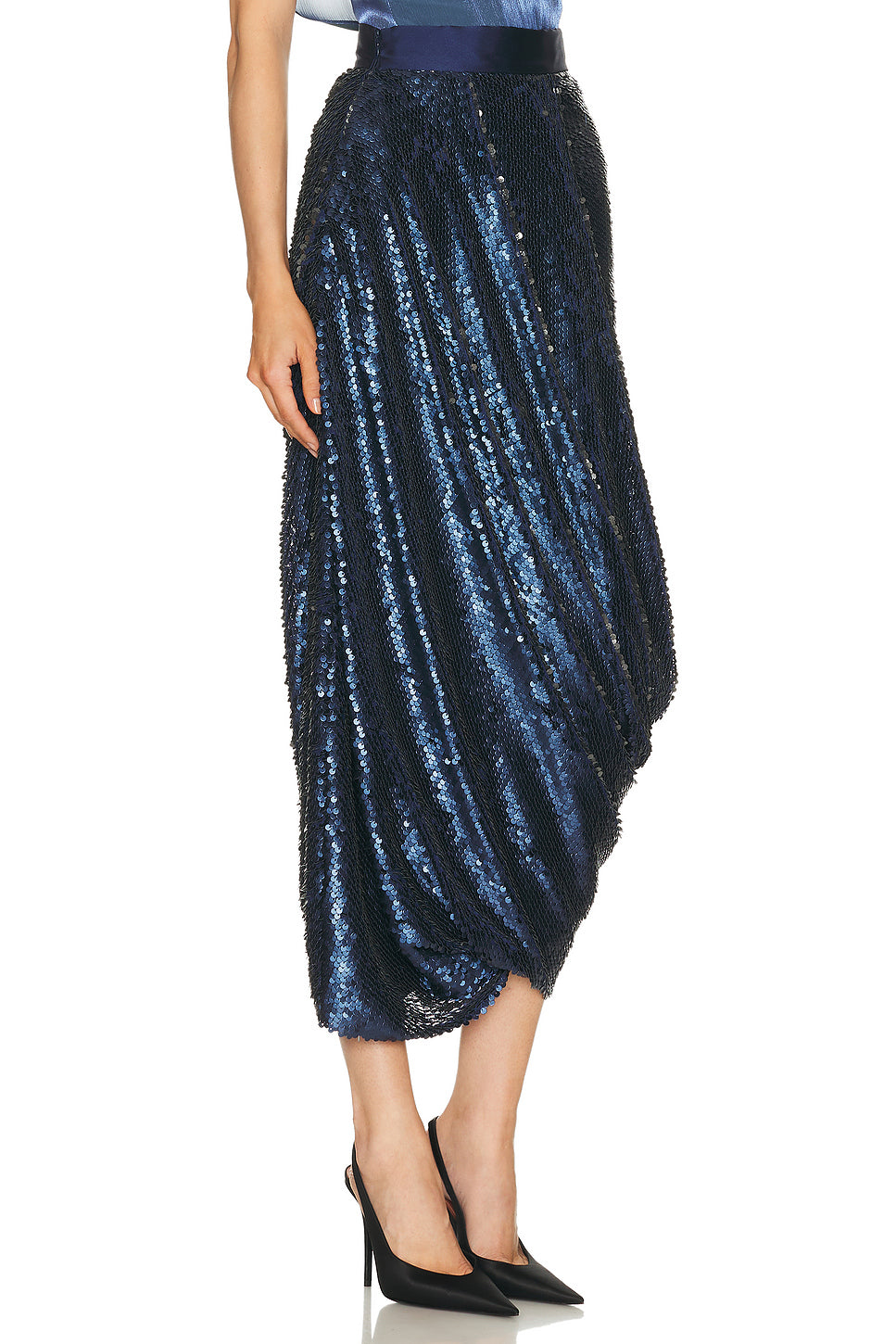 Paillet Draped Skirt