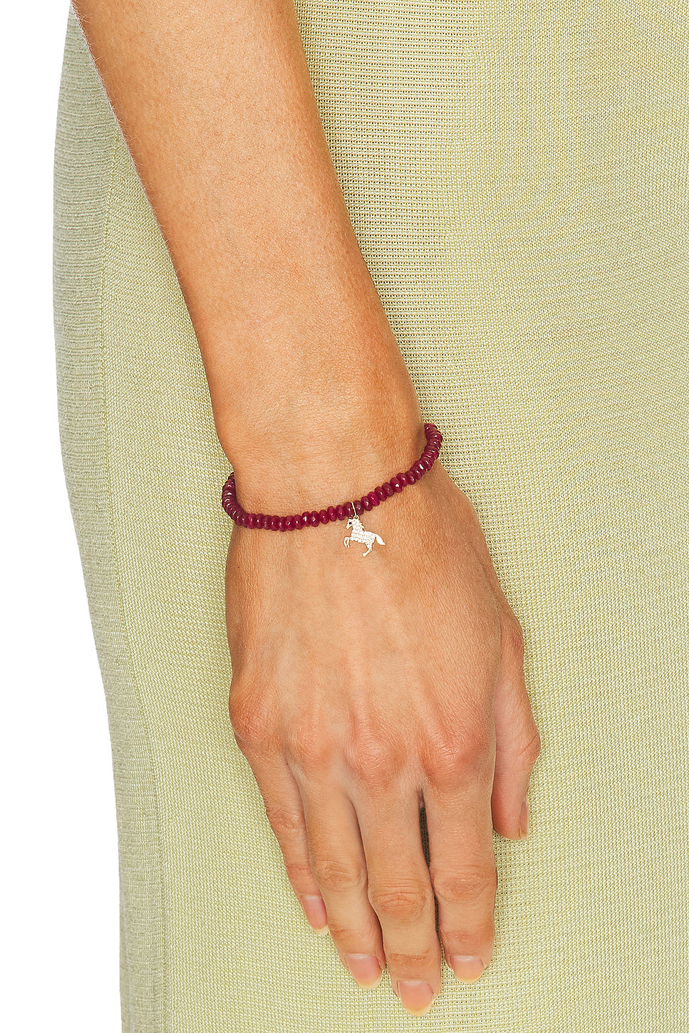 Small Horse Charm Jade Rondelle Bracelet