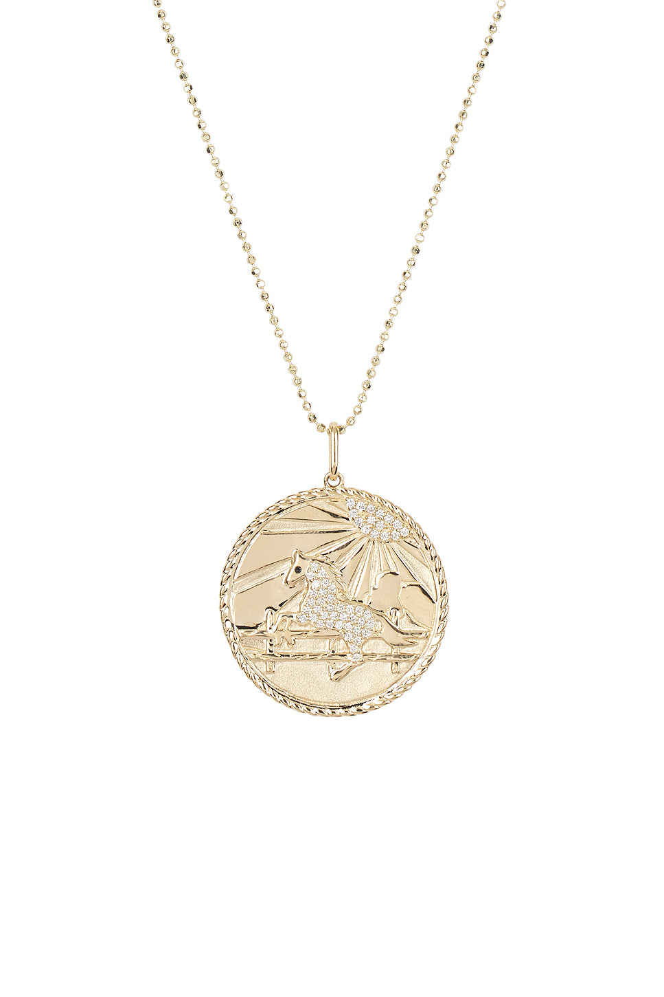 Horse Coin Charm Necklace
