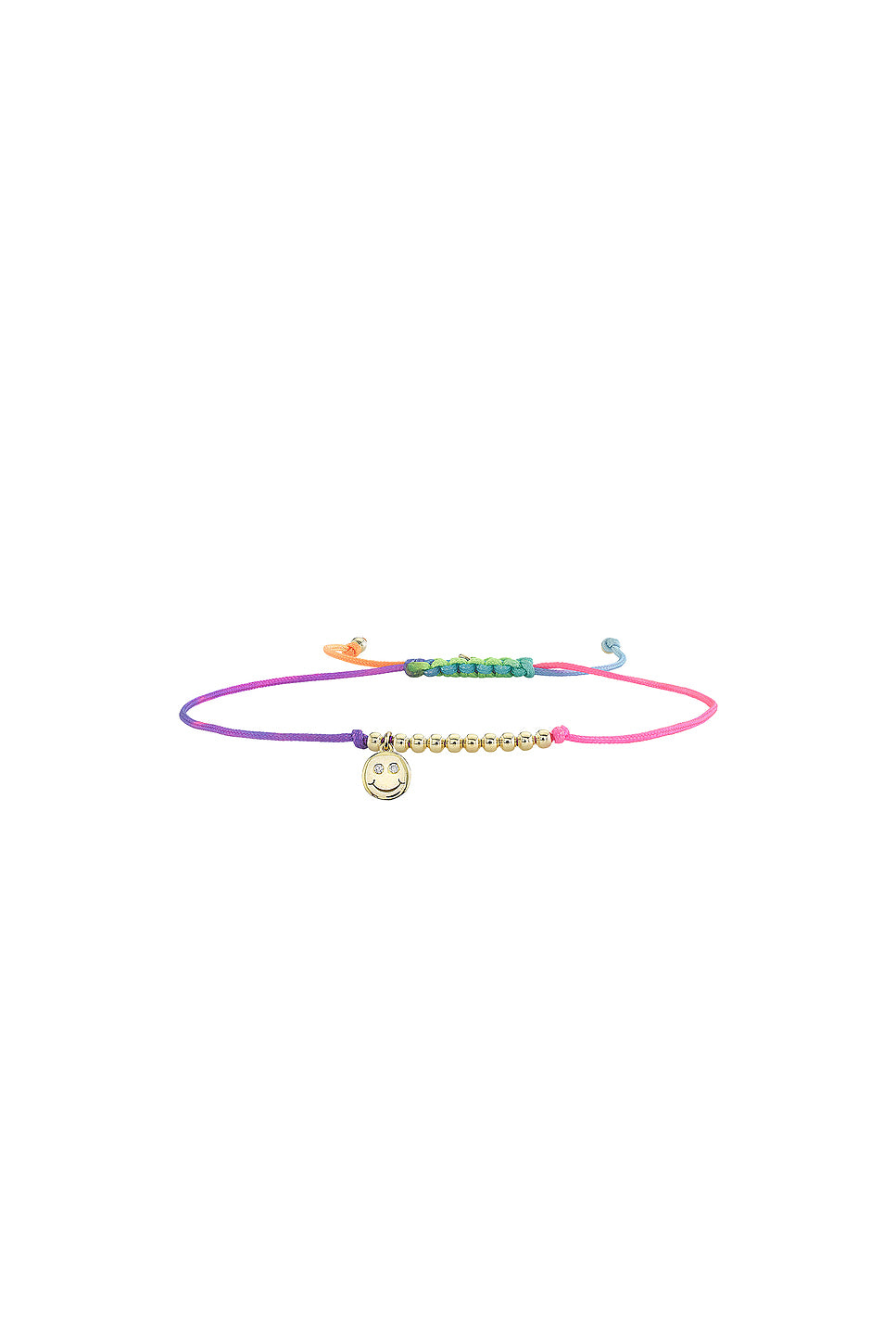 Double Stone Happy Face Cord Bracelet