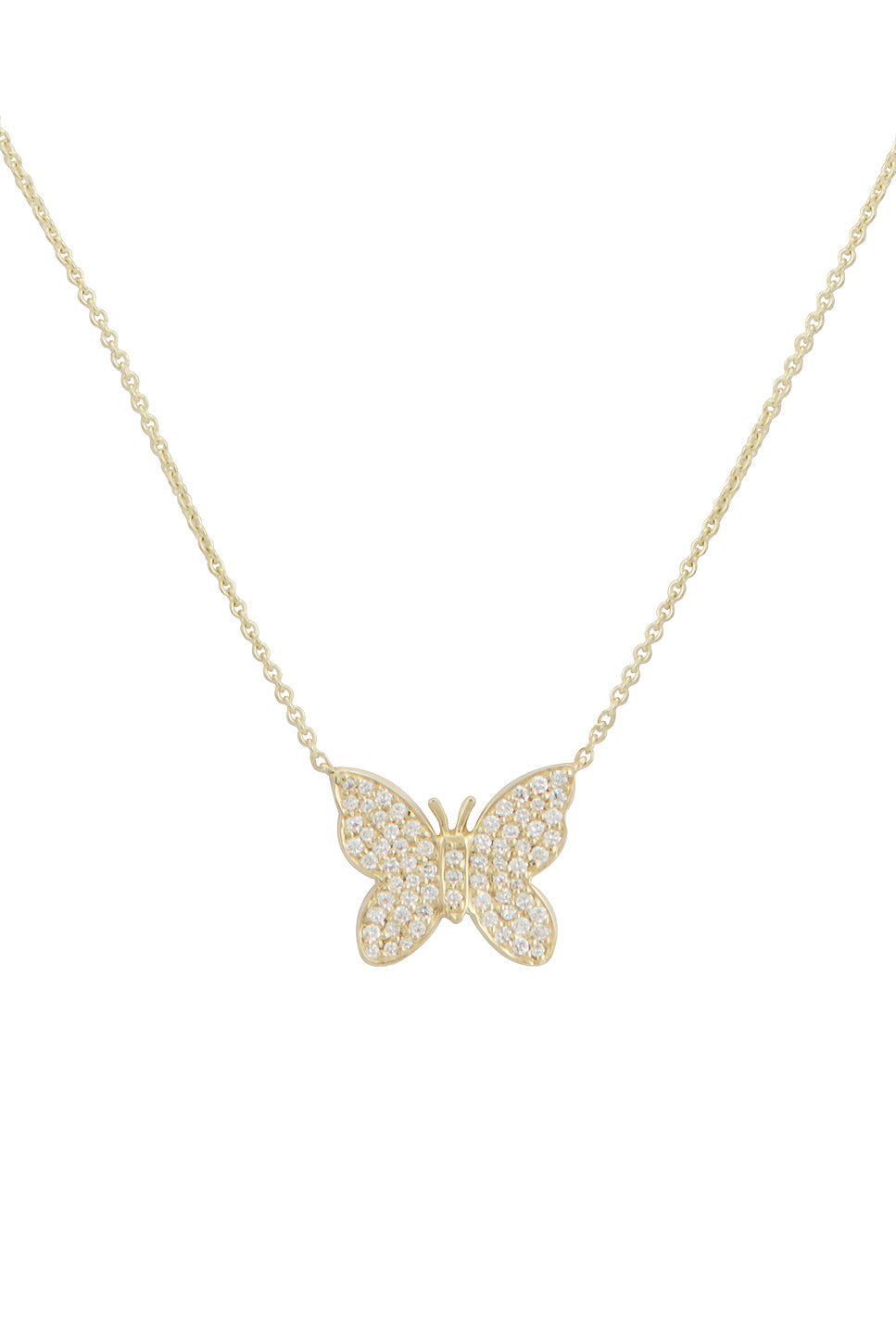 Pave Butterfly Necklace