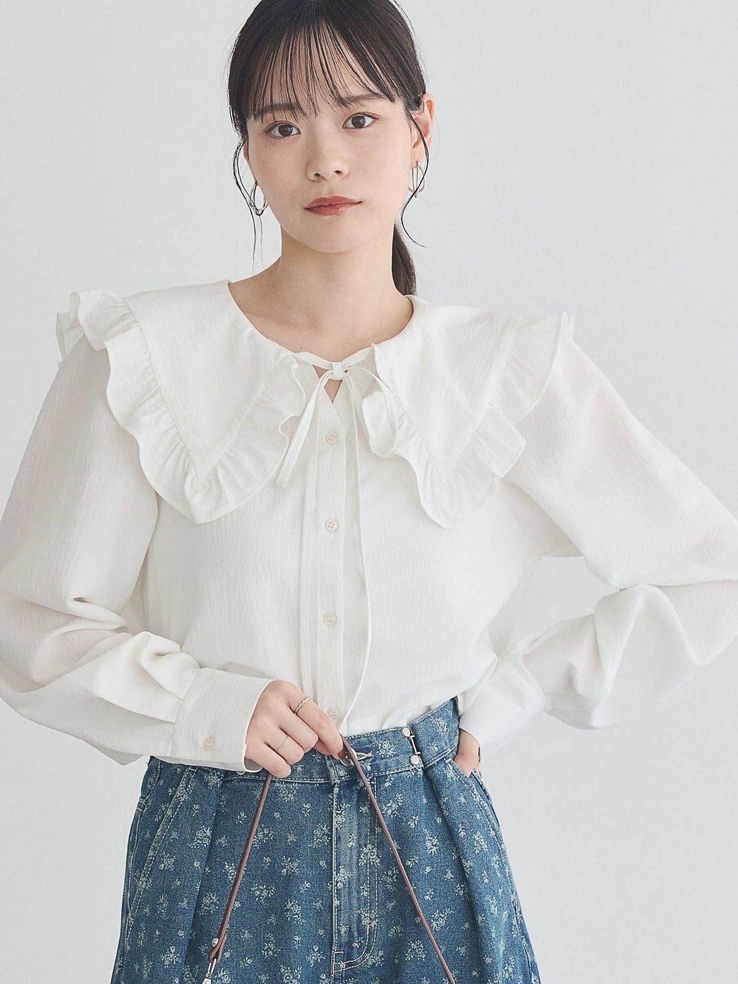 Sae Frilled Sailor Collar Blouse