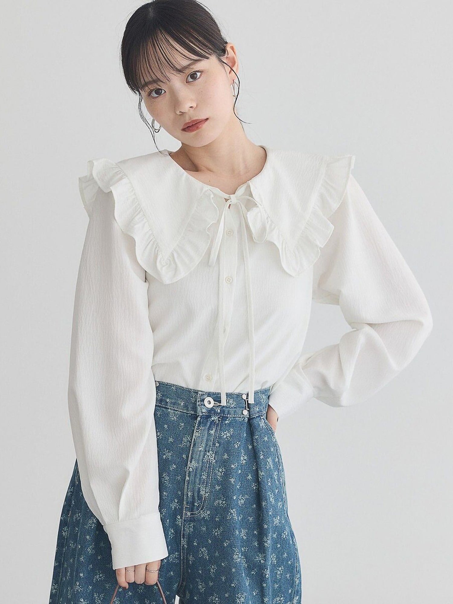 Sae Frilled Sailor Collar Blouse