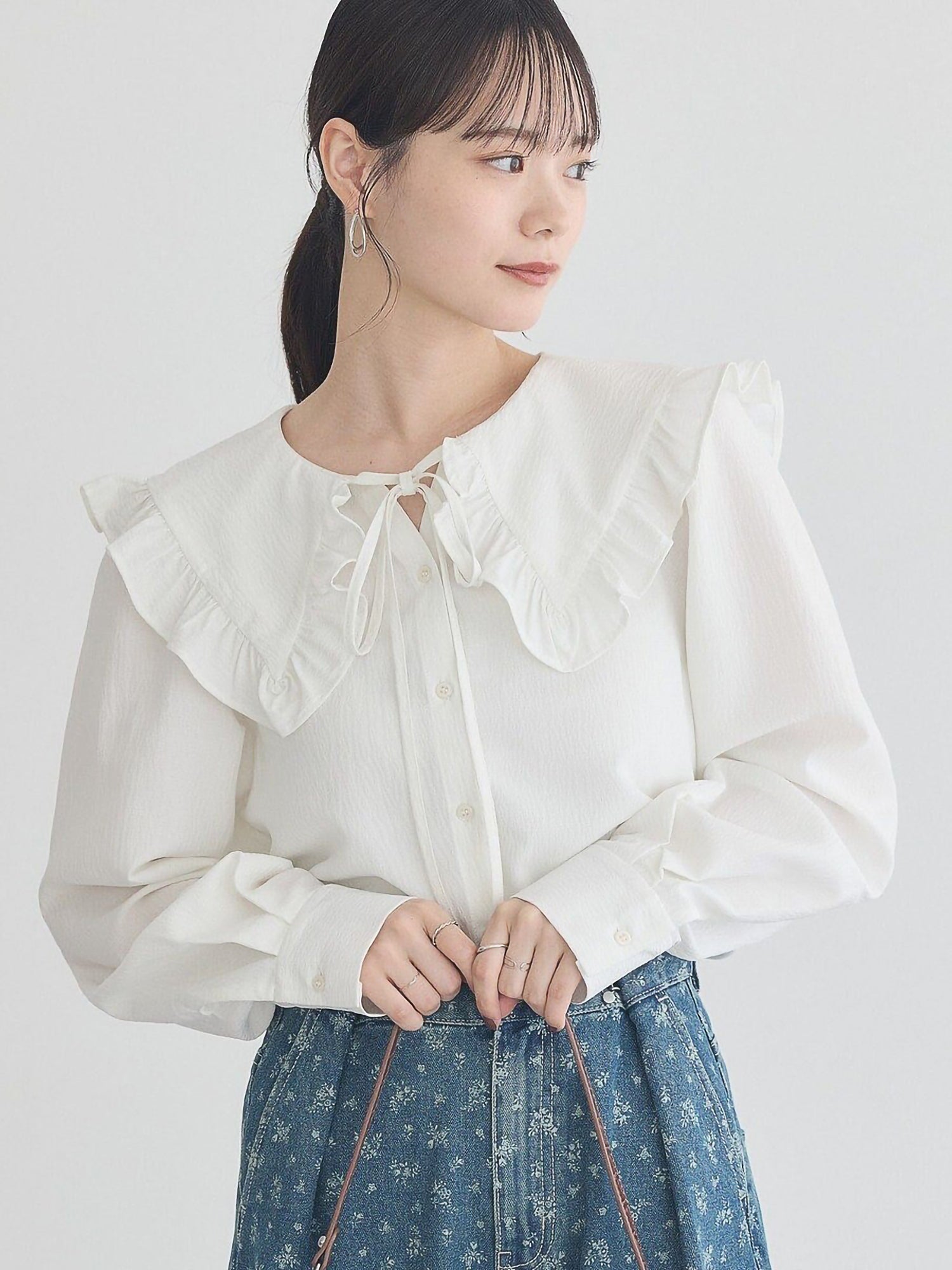 Sae Frilled Sailor Collar Blouse