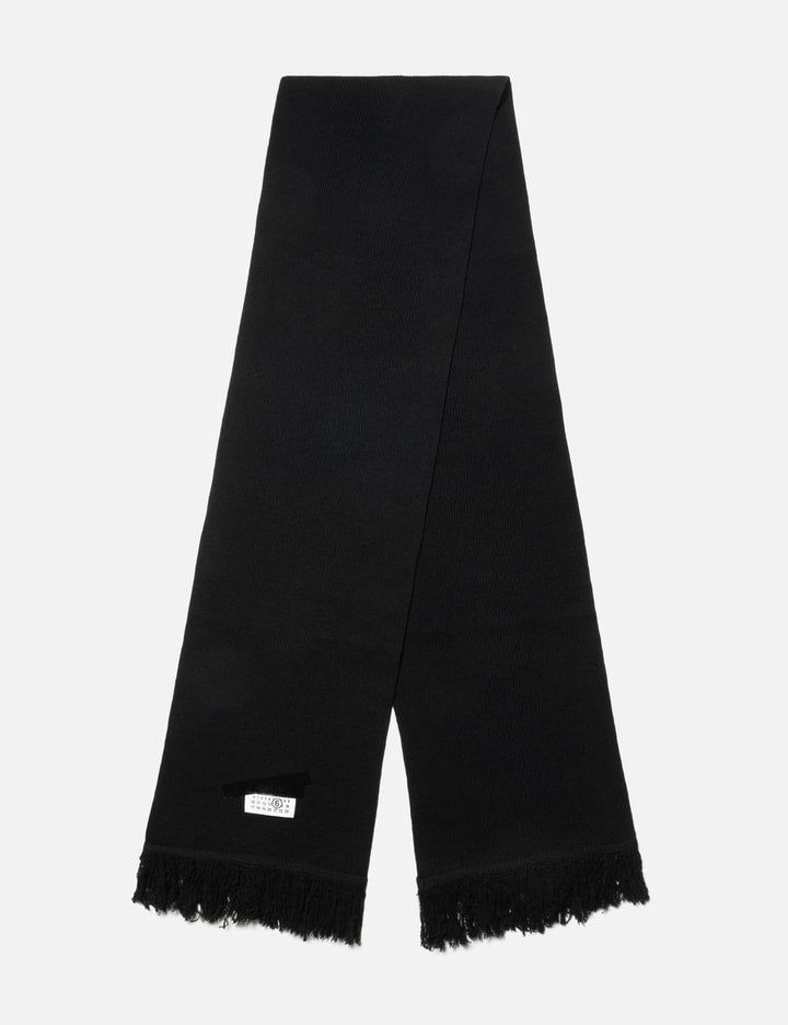 Taped Label Wool Scarf