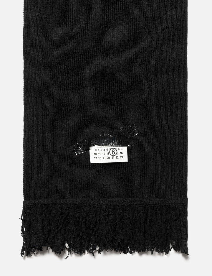 Taped Label Wool Scarf