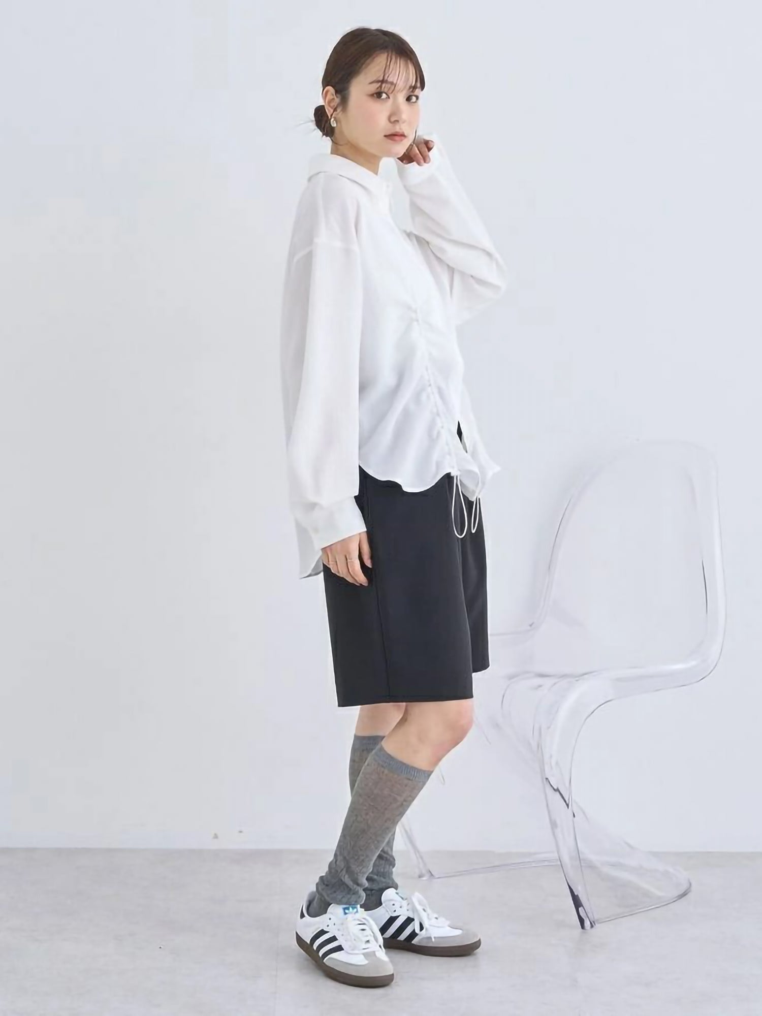 Shiru Drawstring Gathered Shirt
