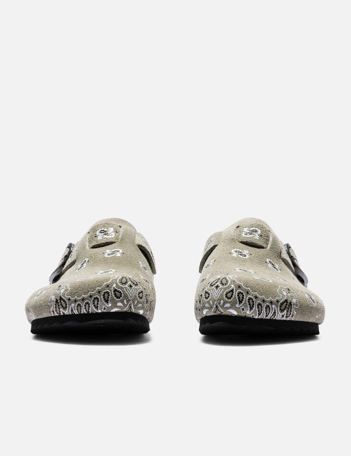 Camel Paisley Suede Clogs