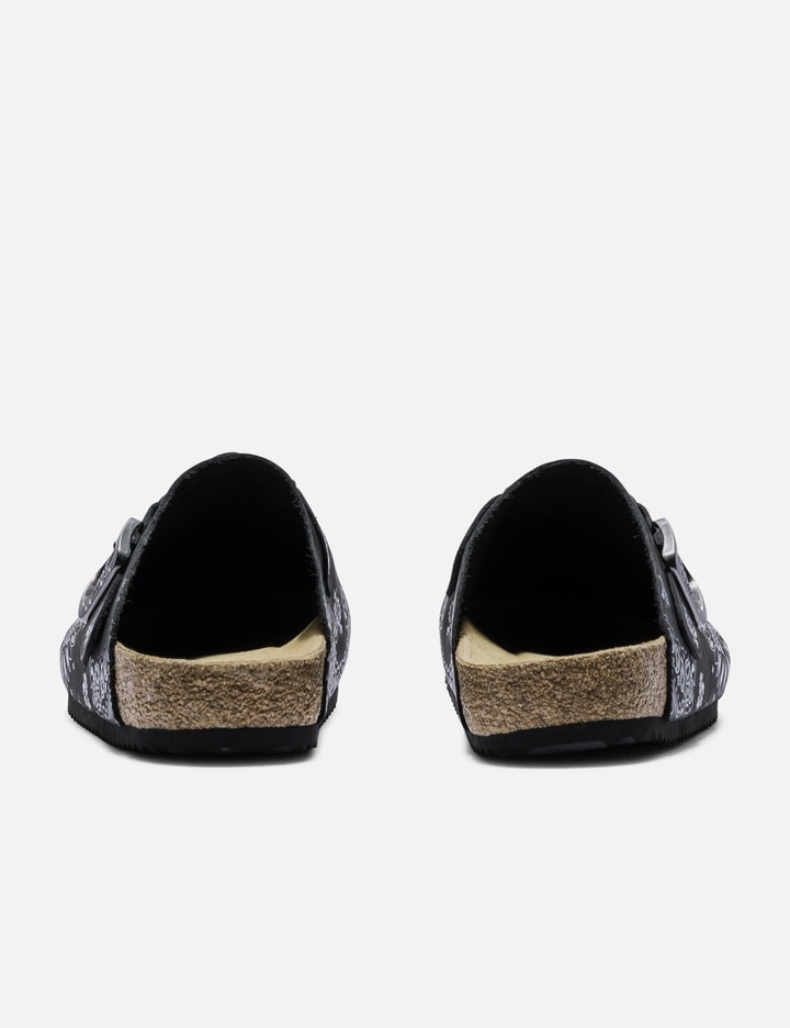 Black Suede Paisley Clogs