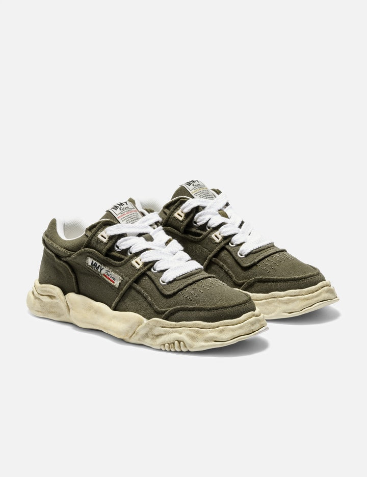 "PARKER" Original Sole Vintage Effect Embroidered Canvas Low-top Sneaker