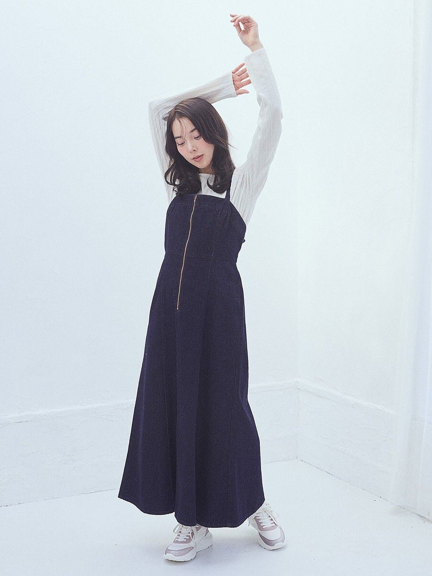 Sokei Lace Up Denim Dress