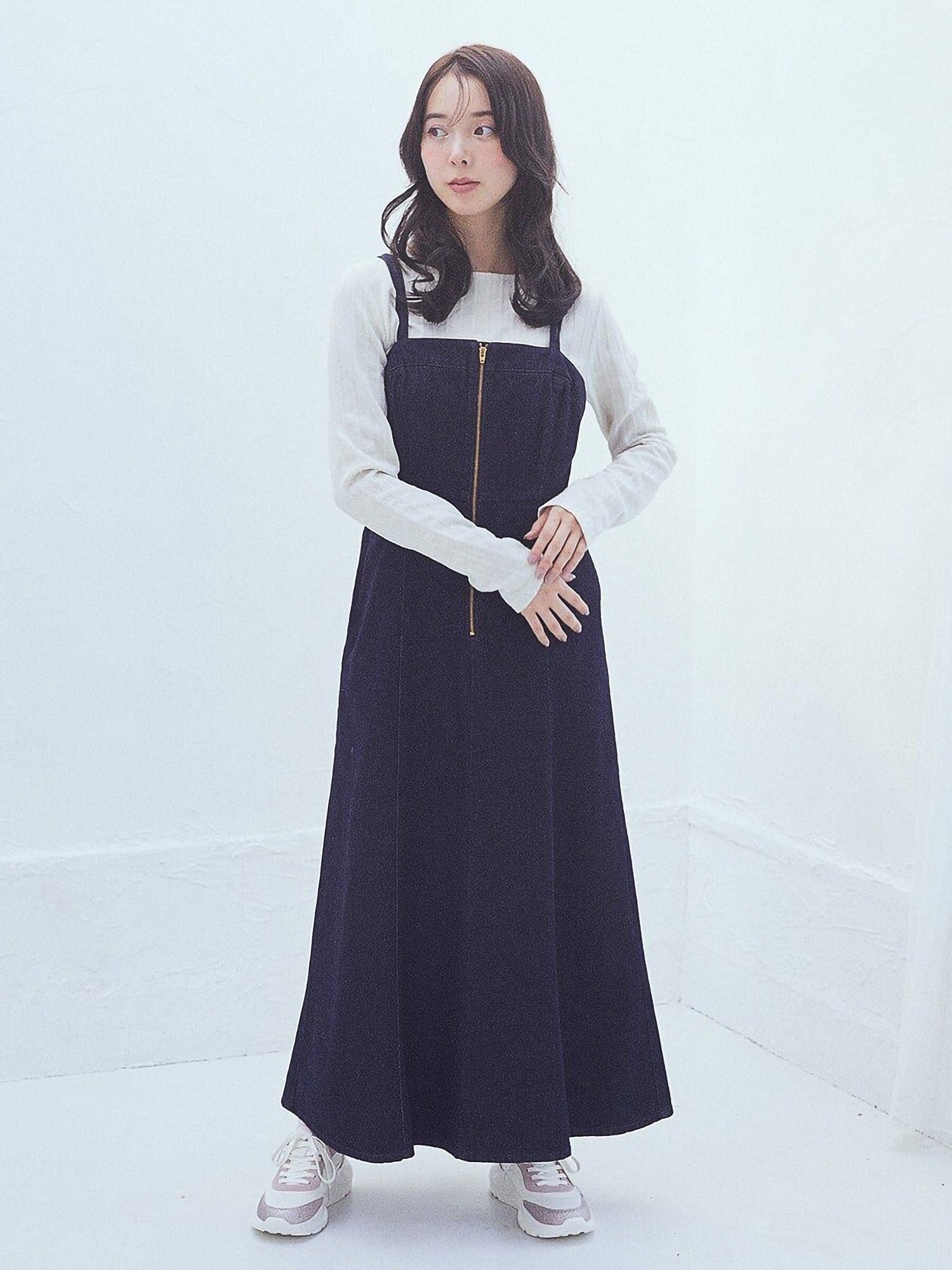 Sokei Lace Up Denim Dress