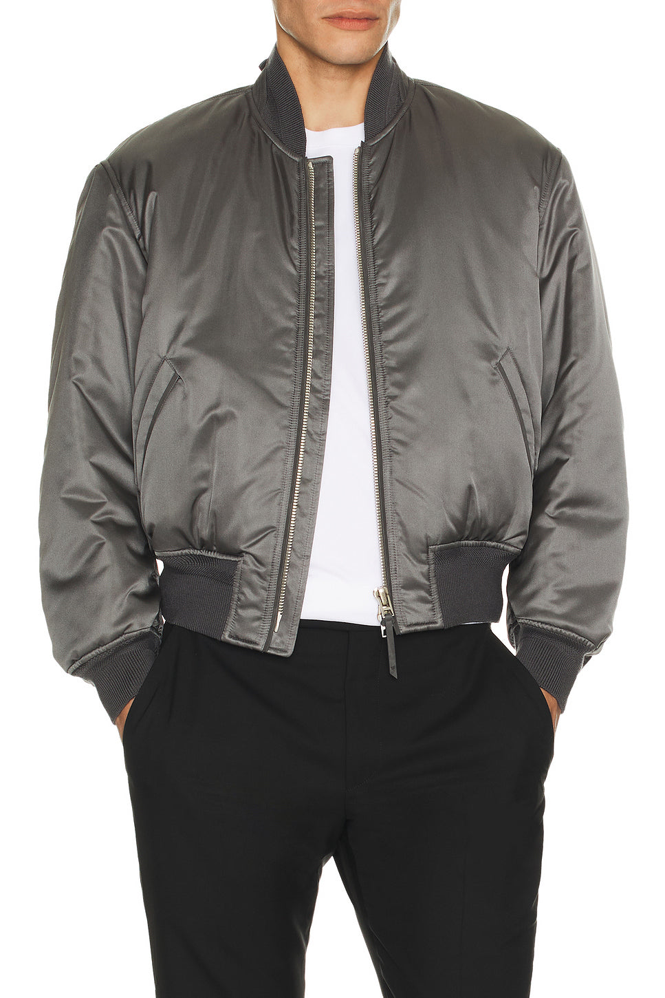 Soft Silk Satin Bomber