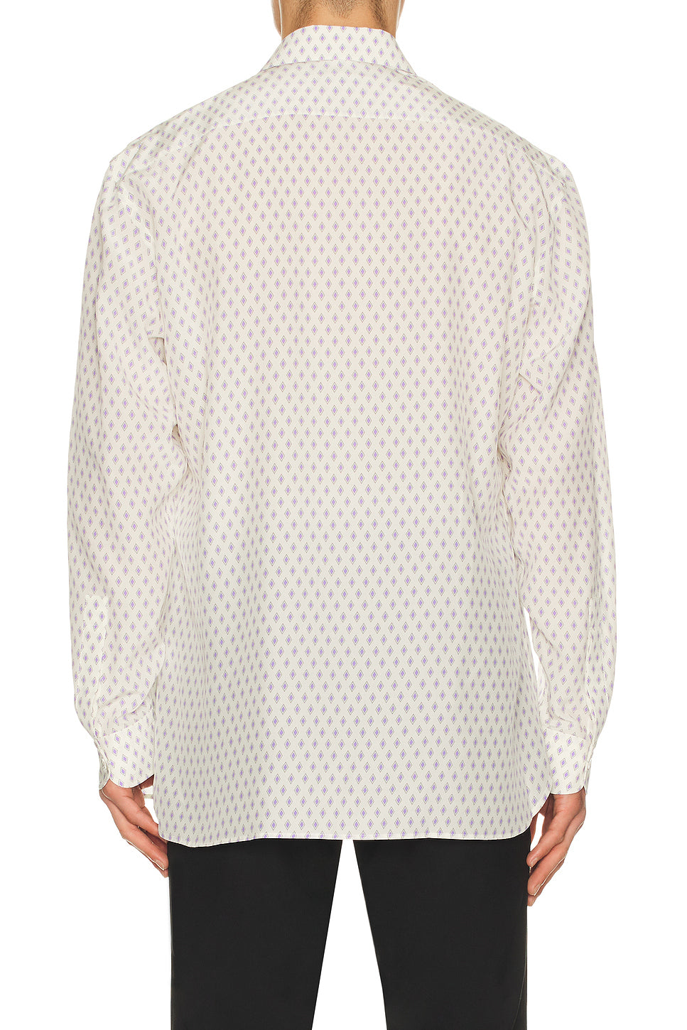 Crepe De Chine Diamond Print Fluid Fit Shirt