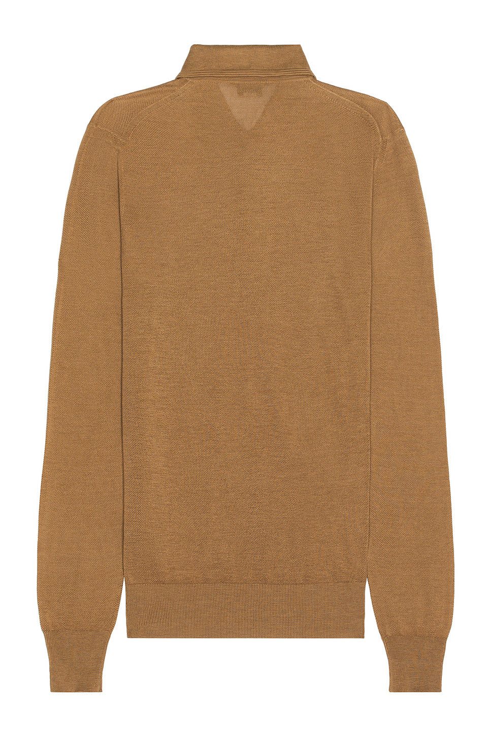 Piquet Long Sleeve Polo In Camel