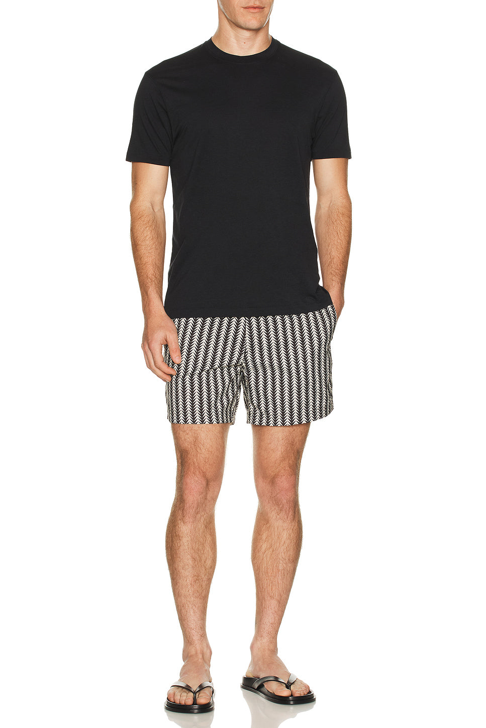 Geometric Print Micro Compact Poplin Swim Short