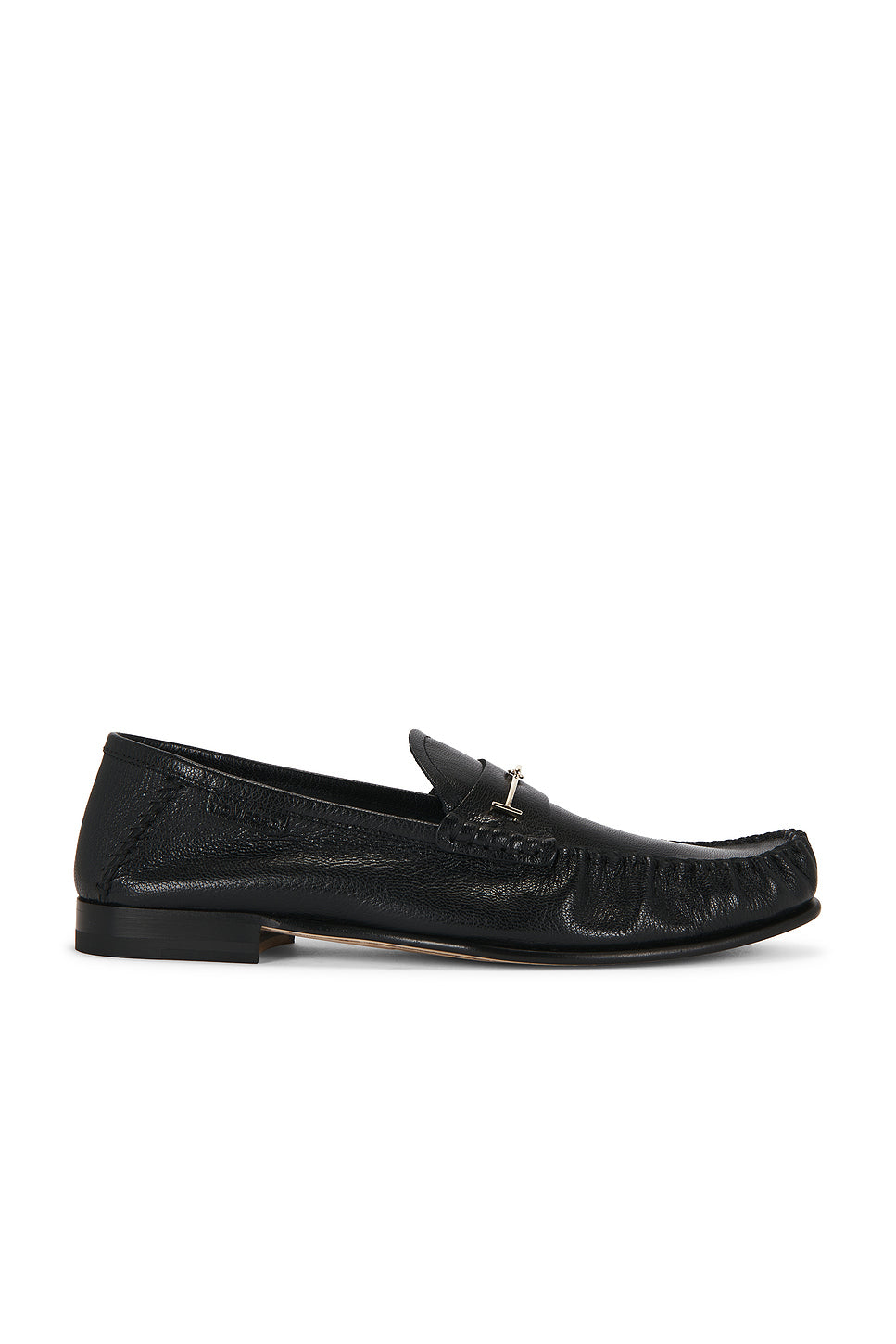 Shiny Goat Leather Double T Hardware Ripley Loafer