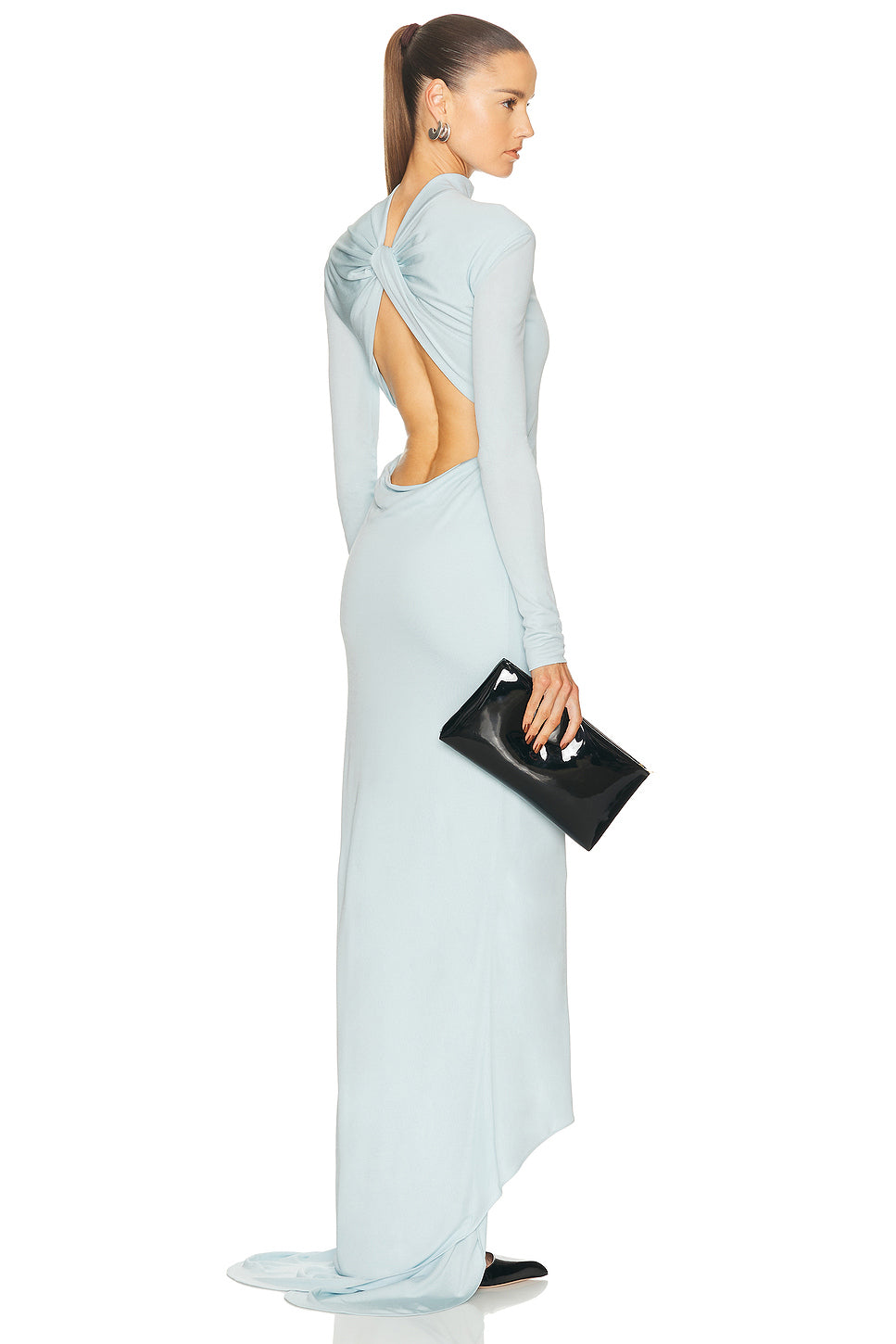 Long Sleeve Open Back Dress