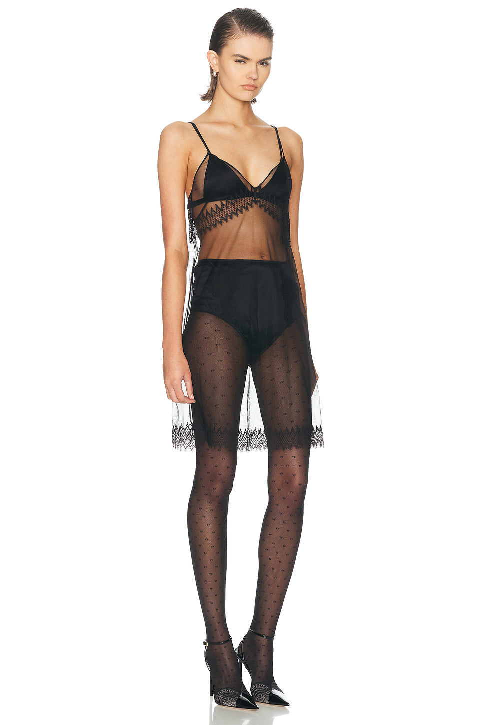 Stretch Tulle Cocktail Slip Dress