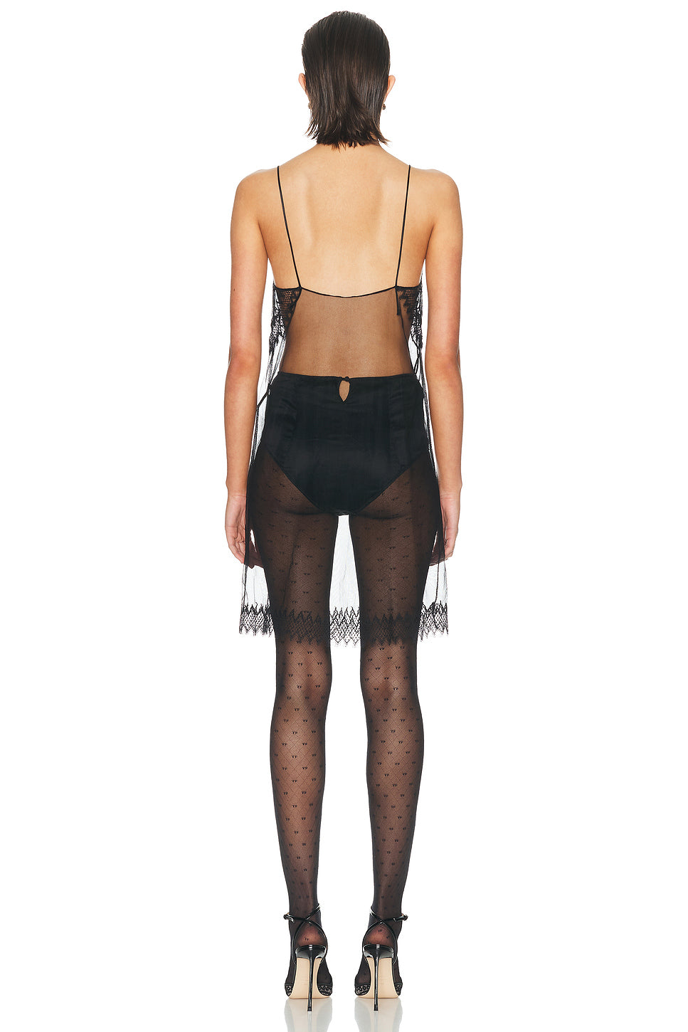 Stretch Tulle Cocktail Slip Dress