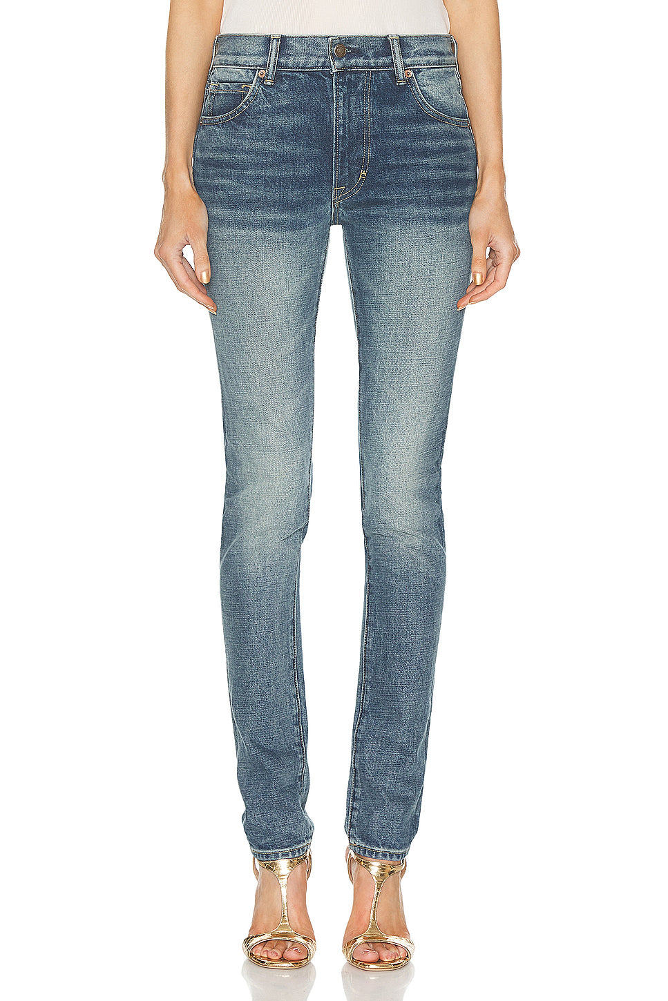 Stone Washed Skinny Jeans