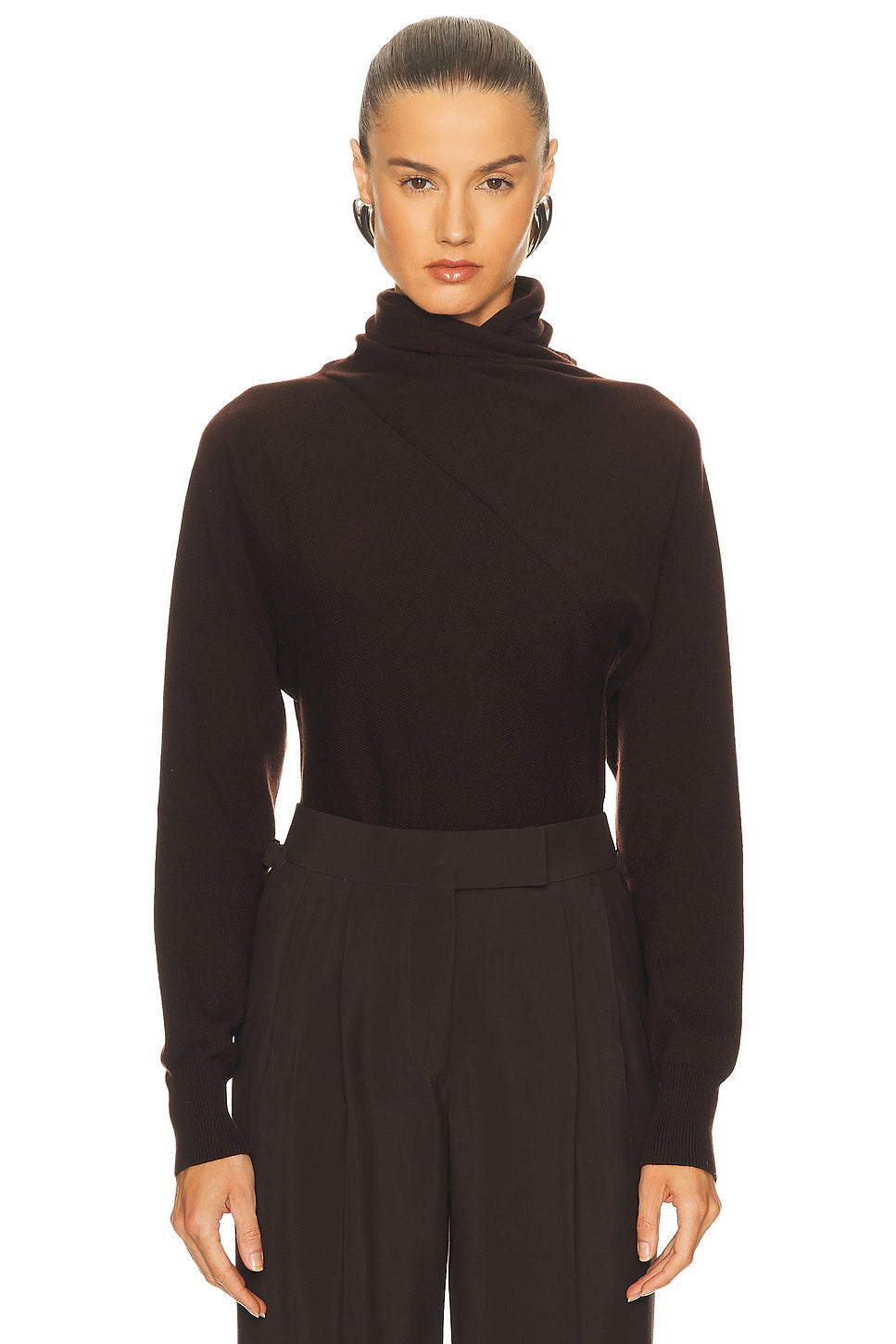Cashmere Wrap Collar Sweater