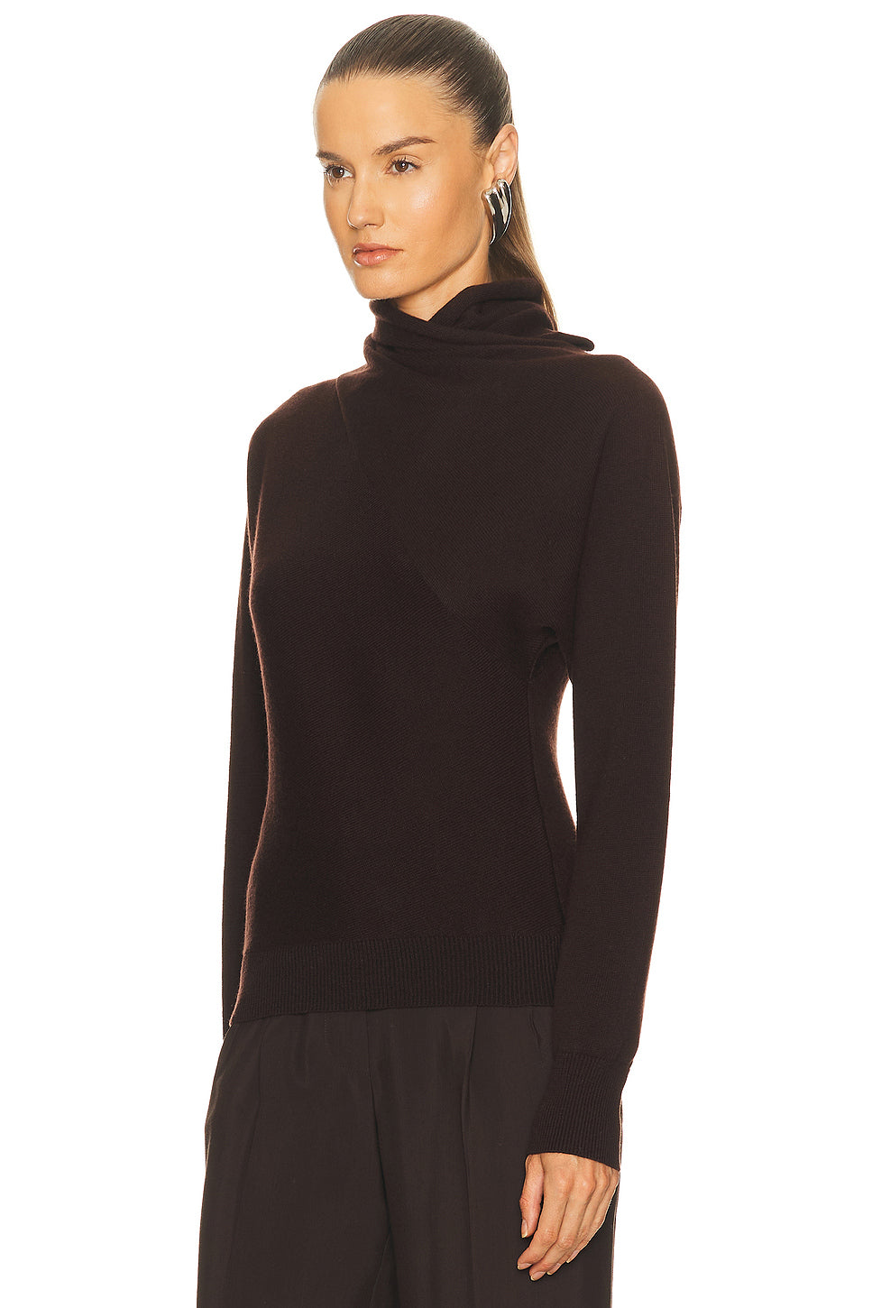 Cashmere Wrap Collar Sweater