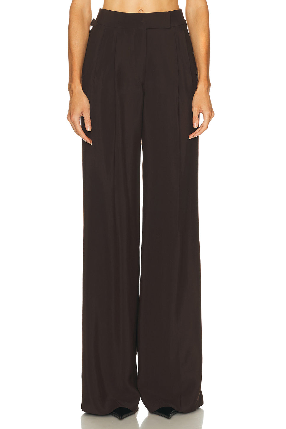 Tailored Double Pleat Wide Leg Pant