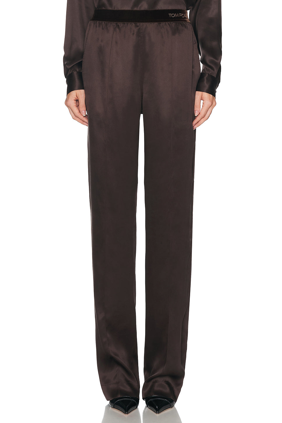 Silk Satin Straight Leg Pant