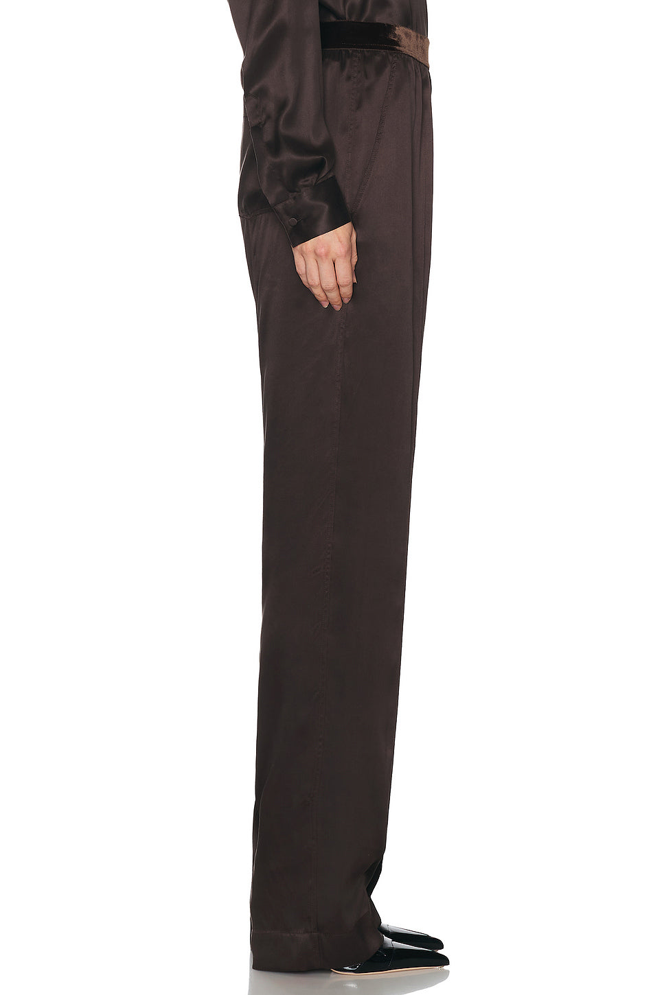 Silk Satin Straight Leg Pant