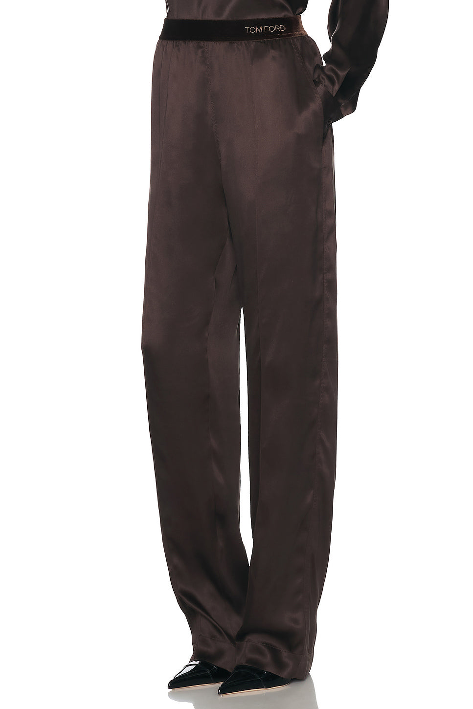 Silk Satin Straight Leg Pant